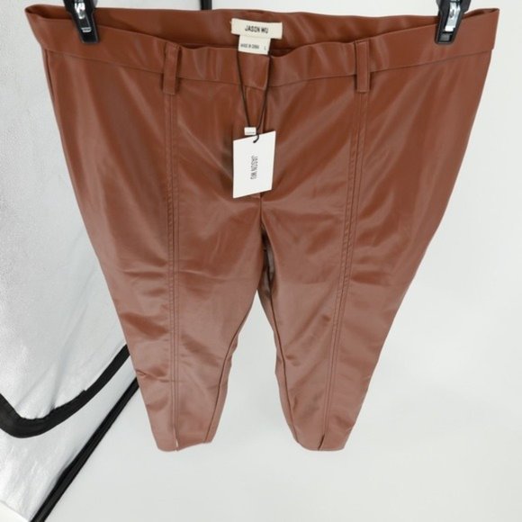 JASON WU Faux‎ Leather Pants with Front Slit - Picture 3 of 8